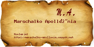 Marschalko Apollónia névjegykártya